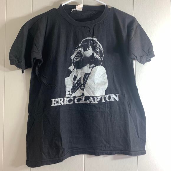 vintage 80’s ERIC CLAPTON Portrait Guitar Solo single stitch graphic tee shirt M - Picture 2 of 6
